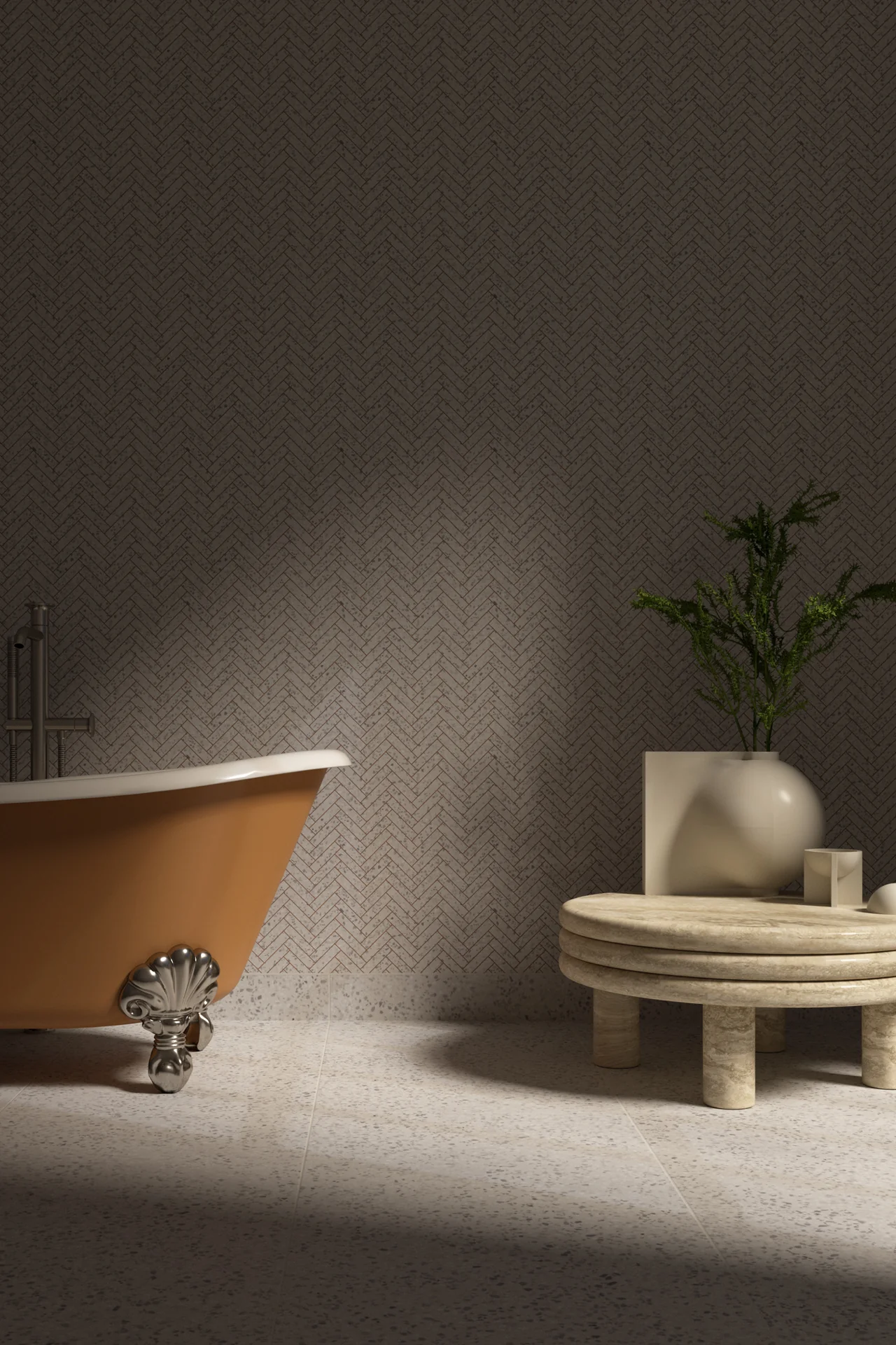 Herringbone Mosaic Monochromes Ash Chiaro